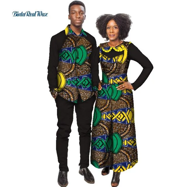 African Print Jumpsuit with Shirt for Women Bazin Riche Mens Shirt and Pants Sets African Clothing Lover Couples