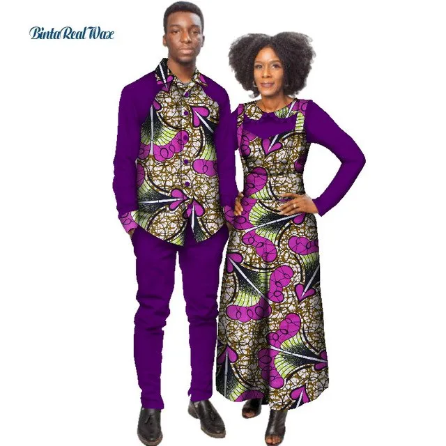 African Print Jumpsuit with Shirt for Women Bazin Riche Mens Shirt and Pants Sets African Clothing Lover Couples