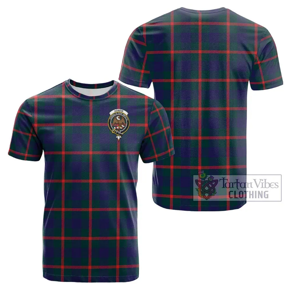 Agnew Tartan Cotton T-Shirt with Family Crest