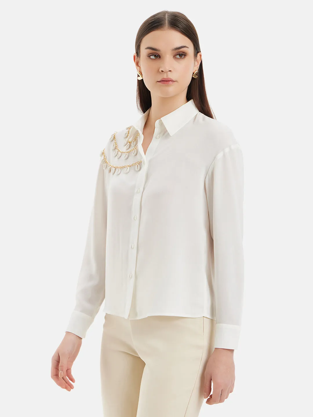 Alexia Full Sleeves Shirt With Embellishment