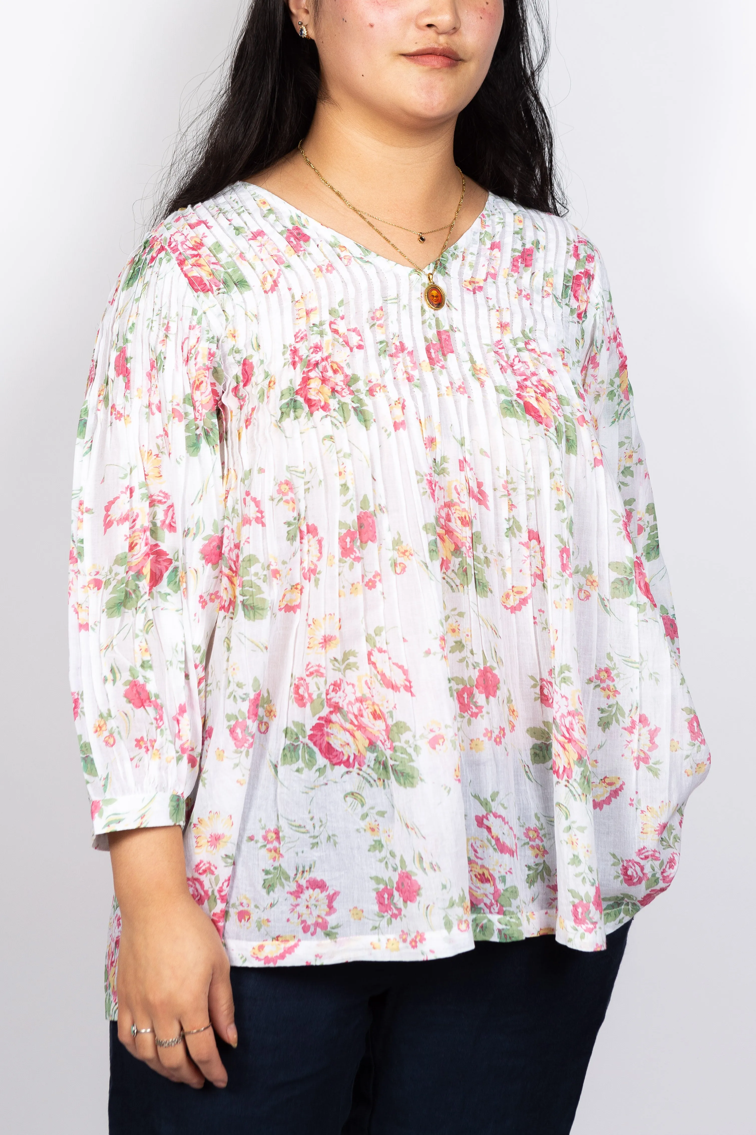 Alya Floral Top White