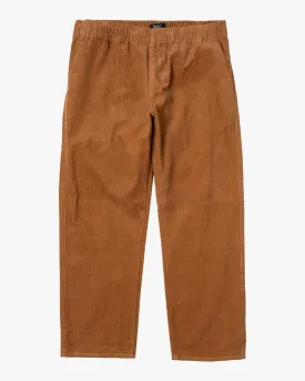 Americana Elastic Waist Cord Pants - Camel