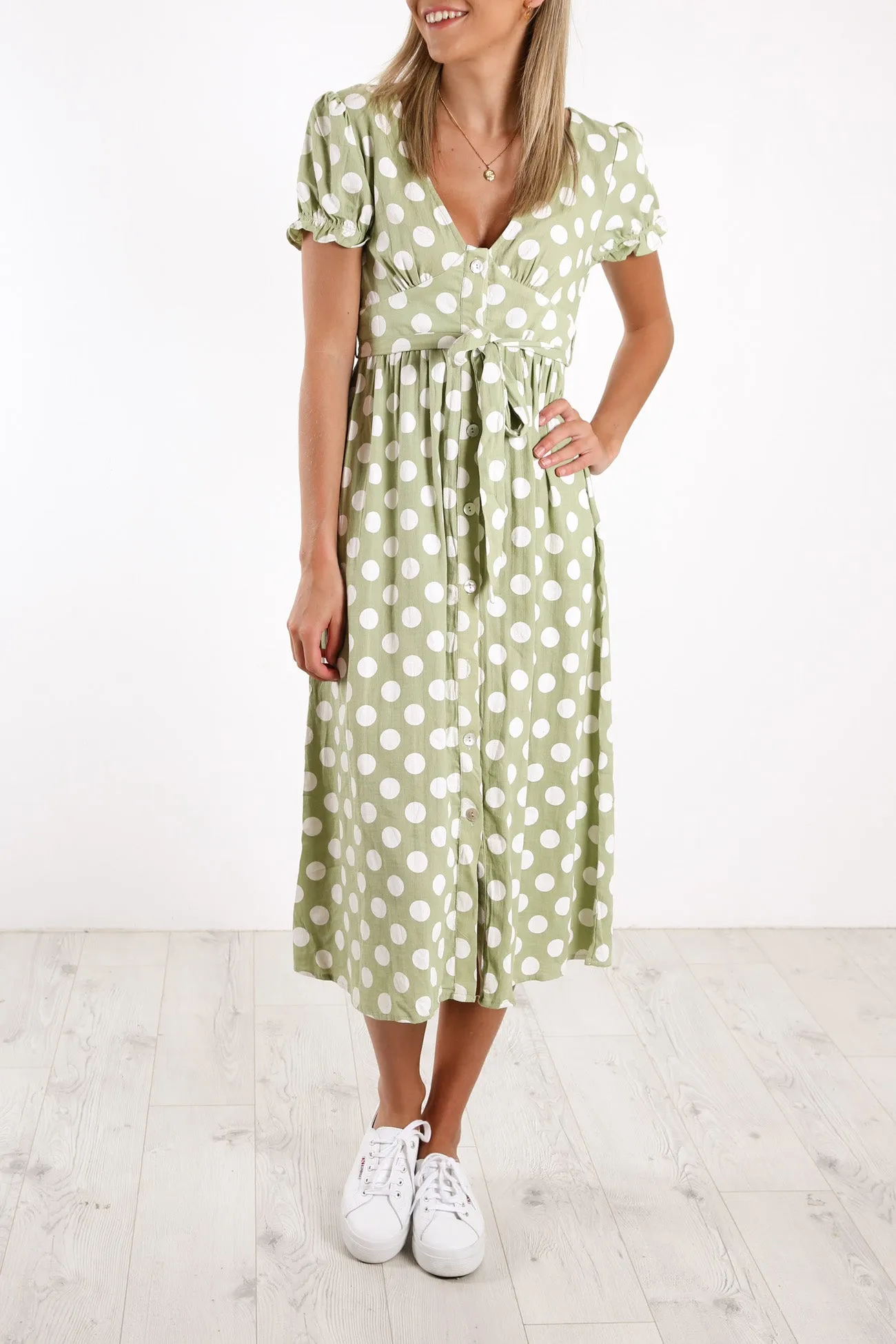 Anastasia Spot Midi Dress