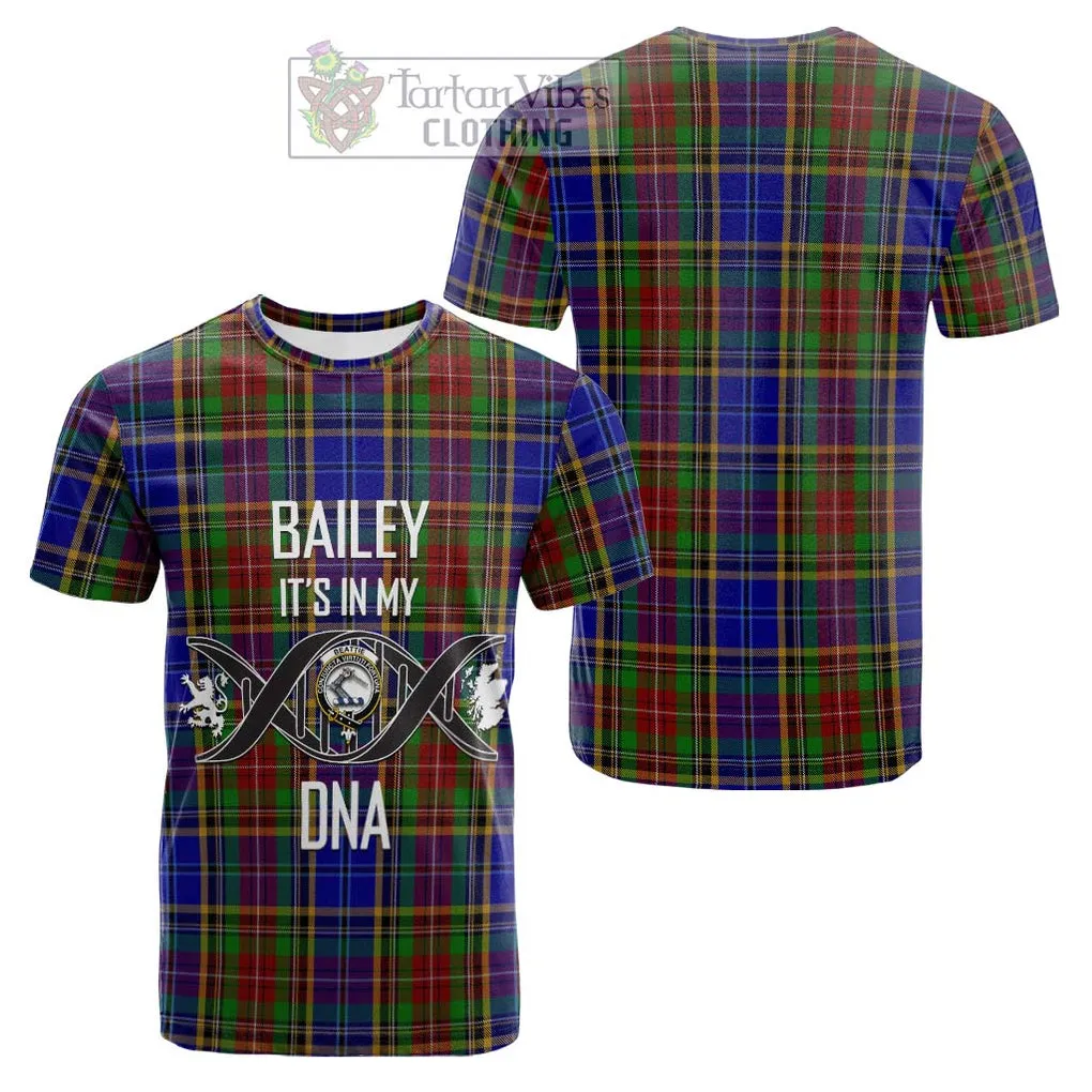 Beattie Tartan Cotton T-shirt with Family Crest DNA In Me Style