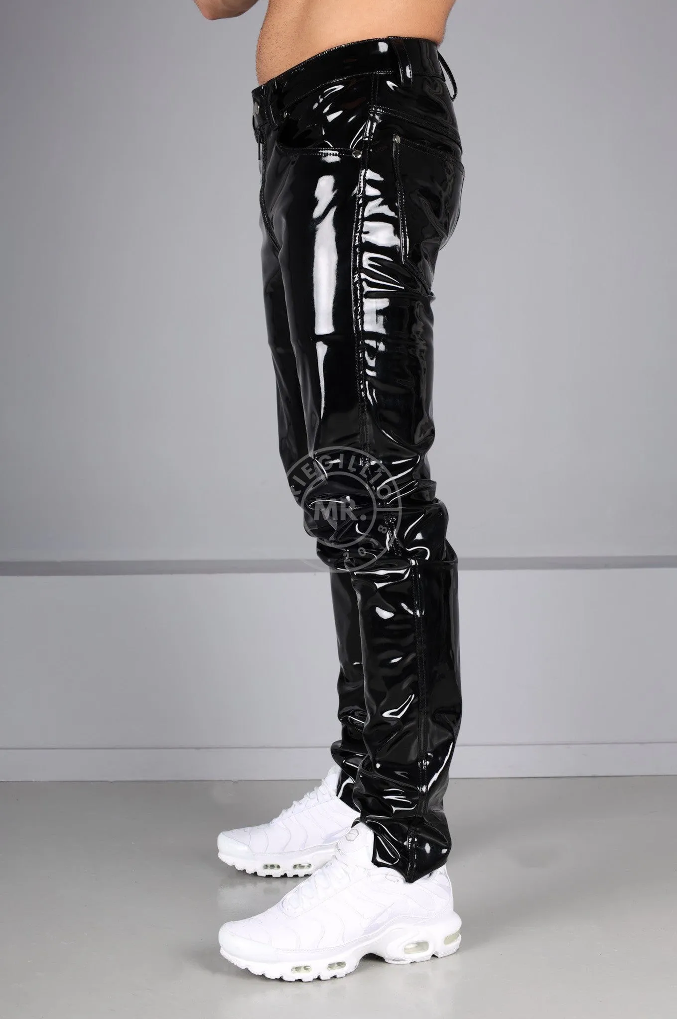 Black PVC Pants - Thru Zip