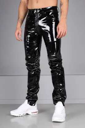 Black PVC Pants - Thru Zip