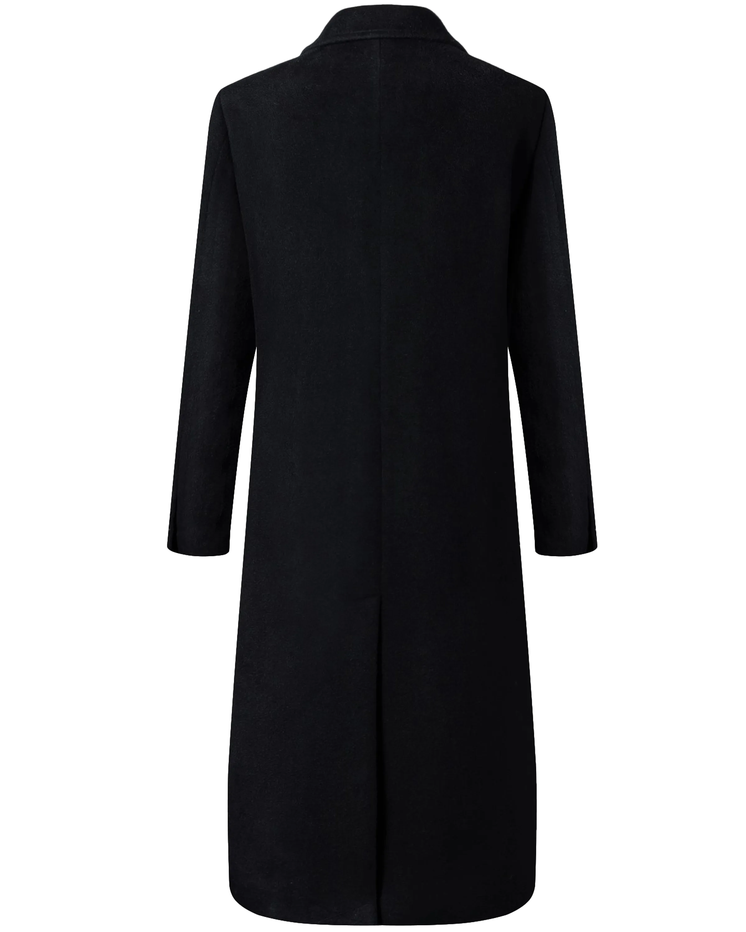 Black Wool Cashmere Long Overcoat