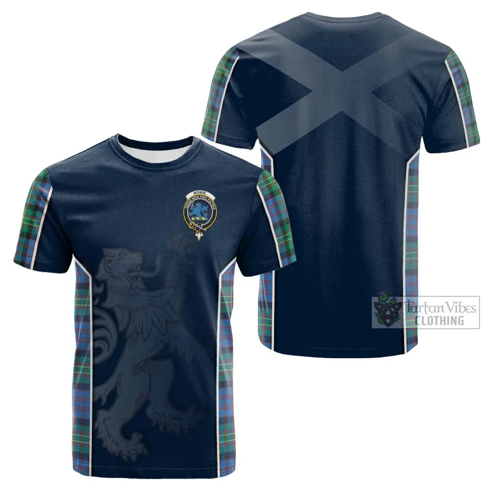 Bowie Ancient Tartan Cotton T-shirt with Family Crest and Lion Rampant Vibes Sport Style