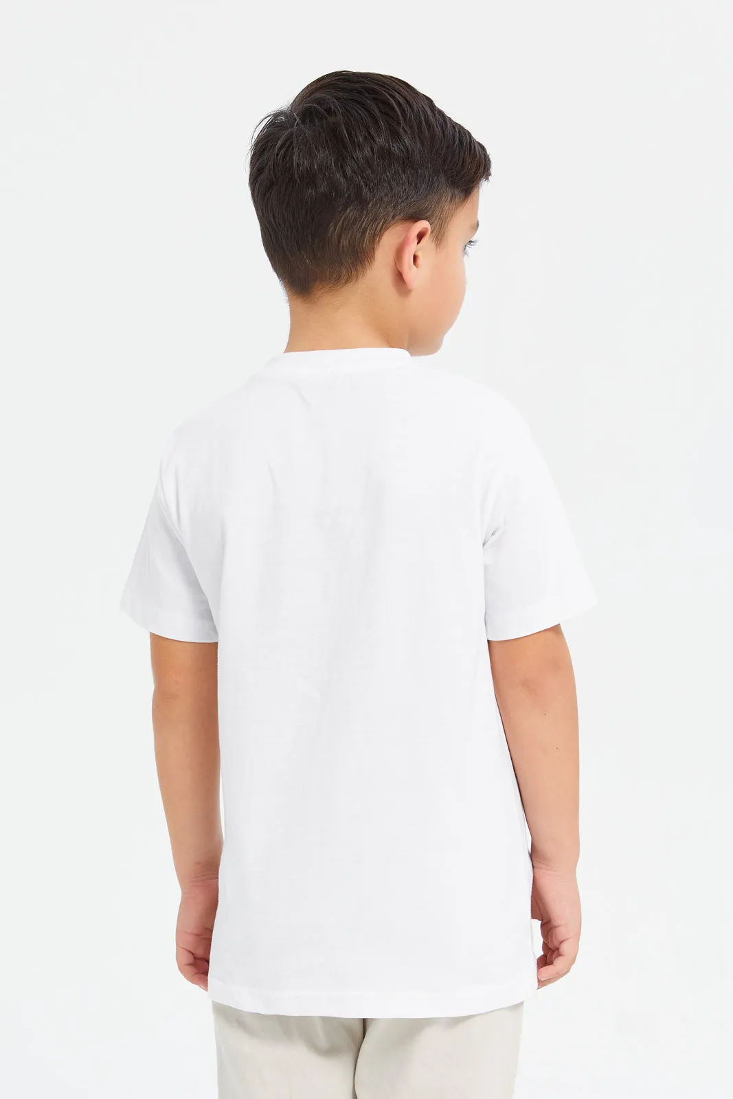 Boys Mint And White Shirt With T-Shirt Set (2 Piece)