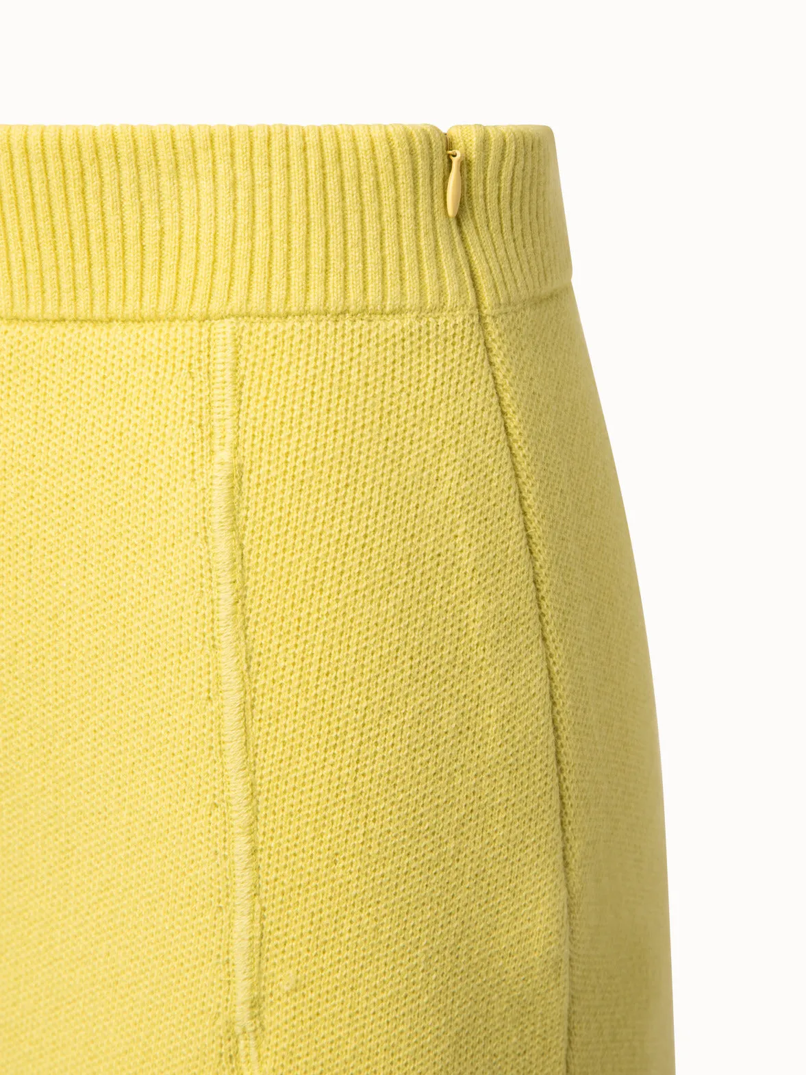 Cashmere Piqué A-Line Skirt