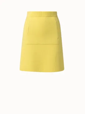 Cashmere Piqué A-Line Skirt