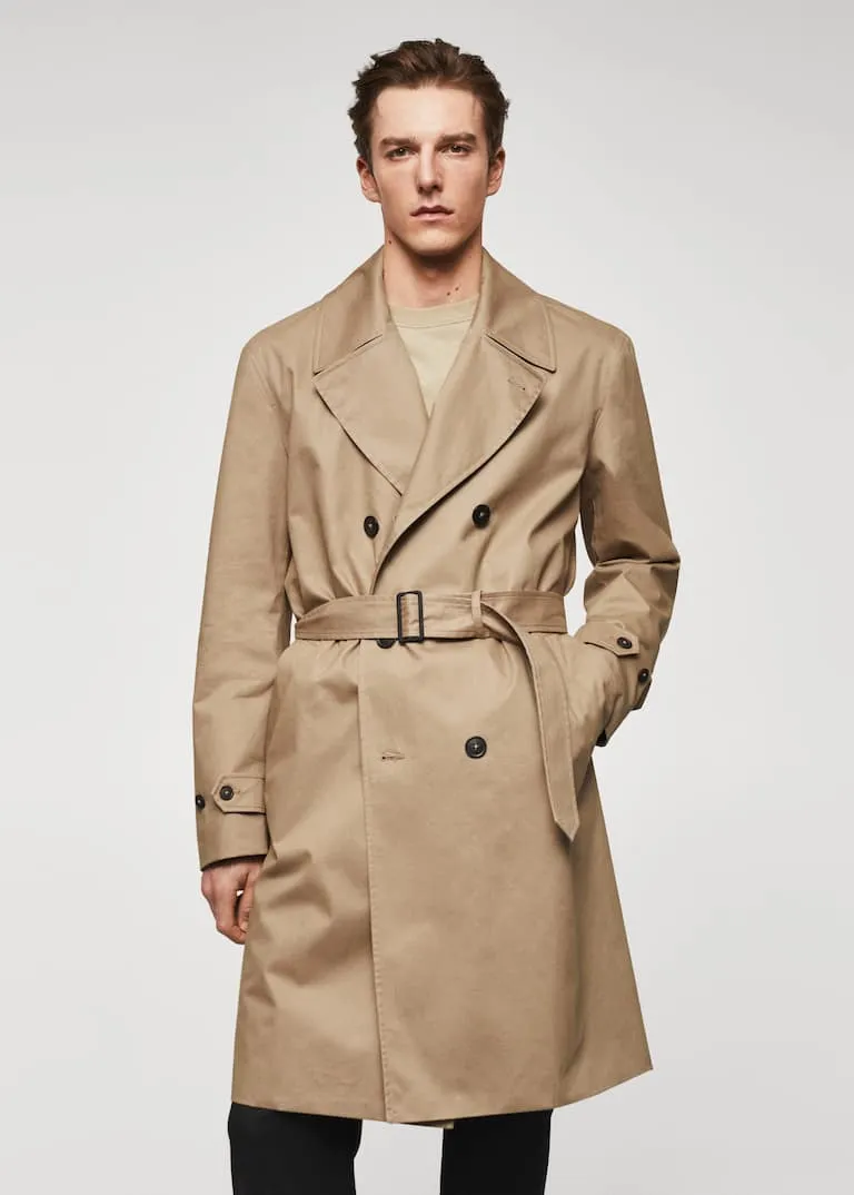 Classic 100% cotton trench coat