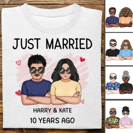 Couple - Just Married - Personalized T-Shirt (TB)