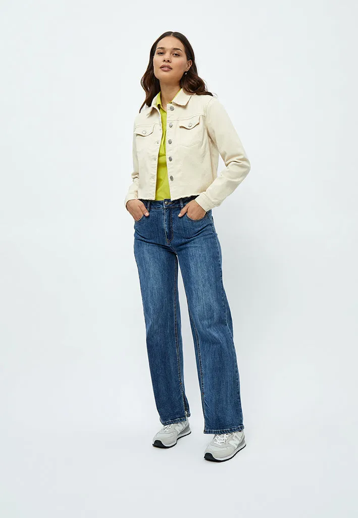 DSLola Cropped Denim Jacket - Gardenia