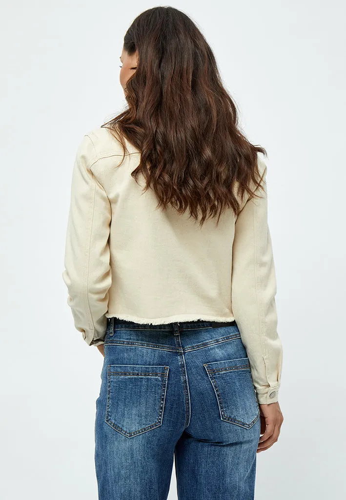 DSLola Cropped Denim Jacket - Gardenia