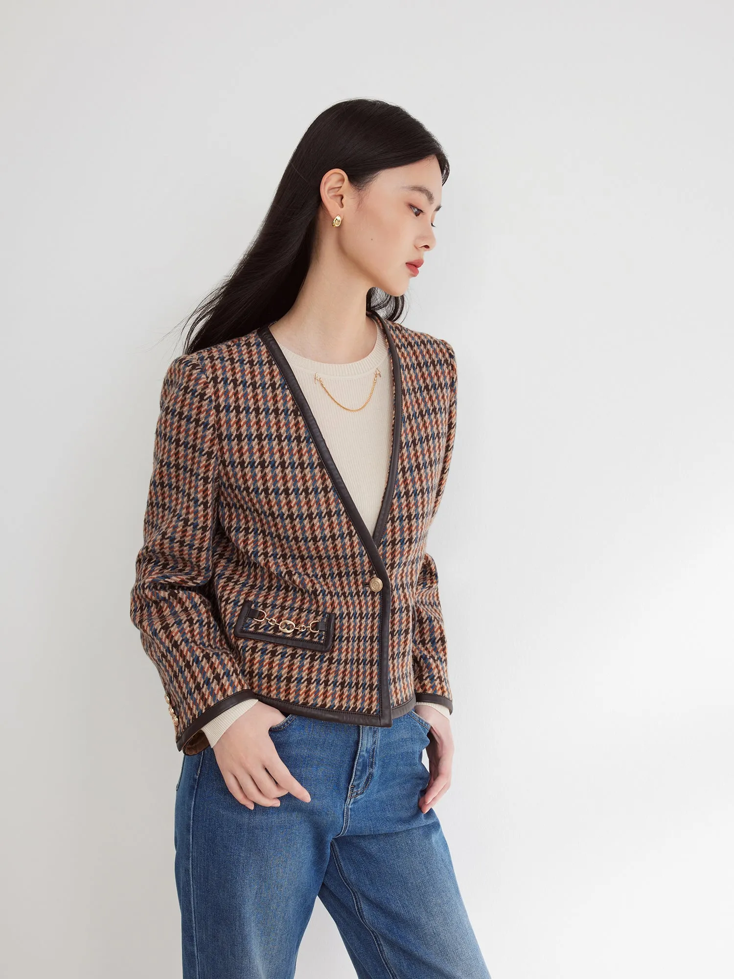 EP YAYING Houndstooth jacket