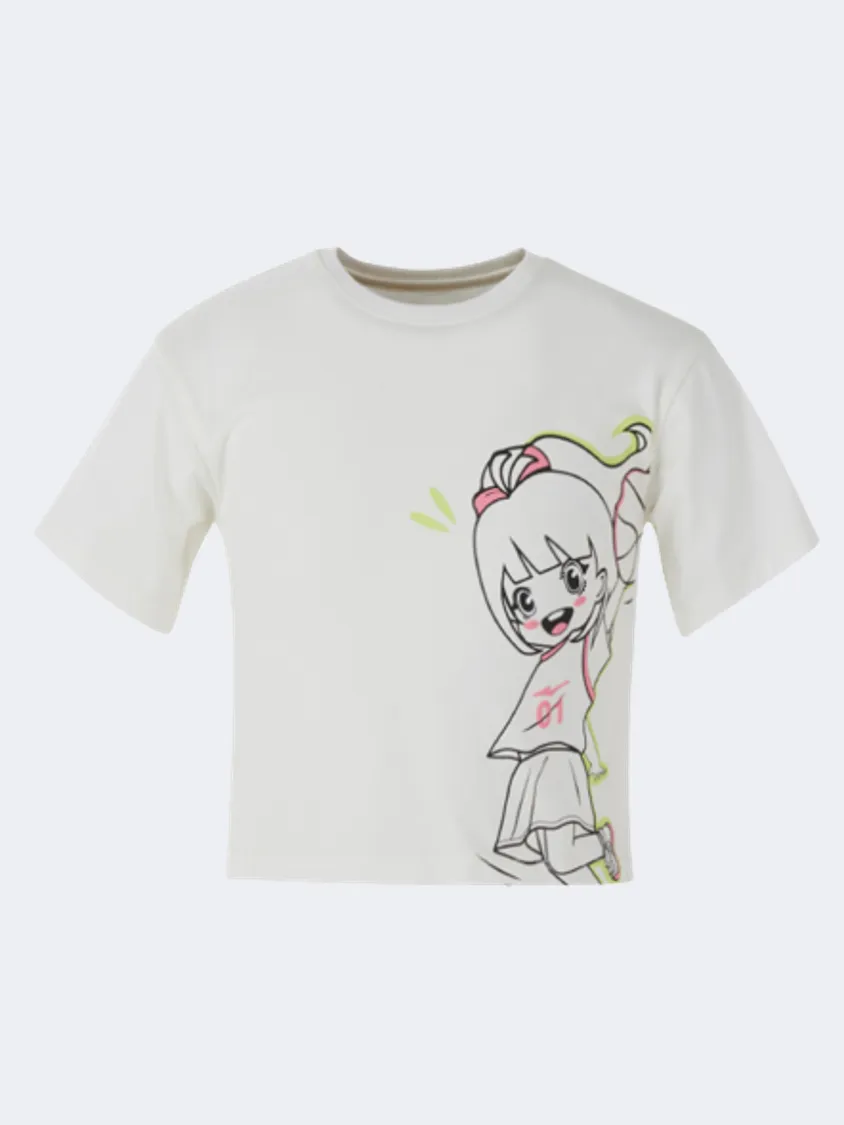 Erke Crew Neck Little-Girls Lifestyle T-Shirt White