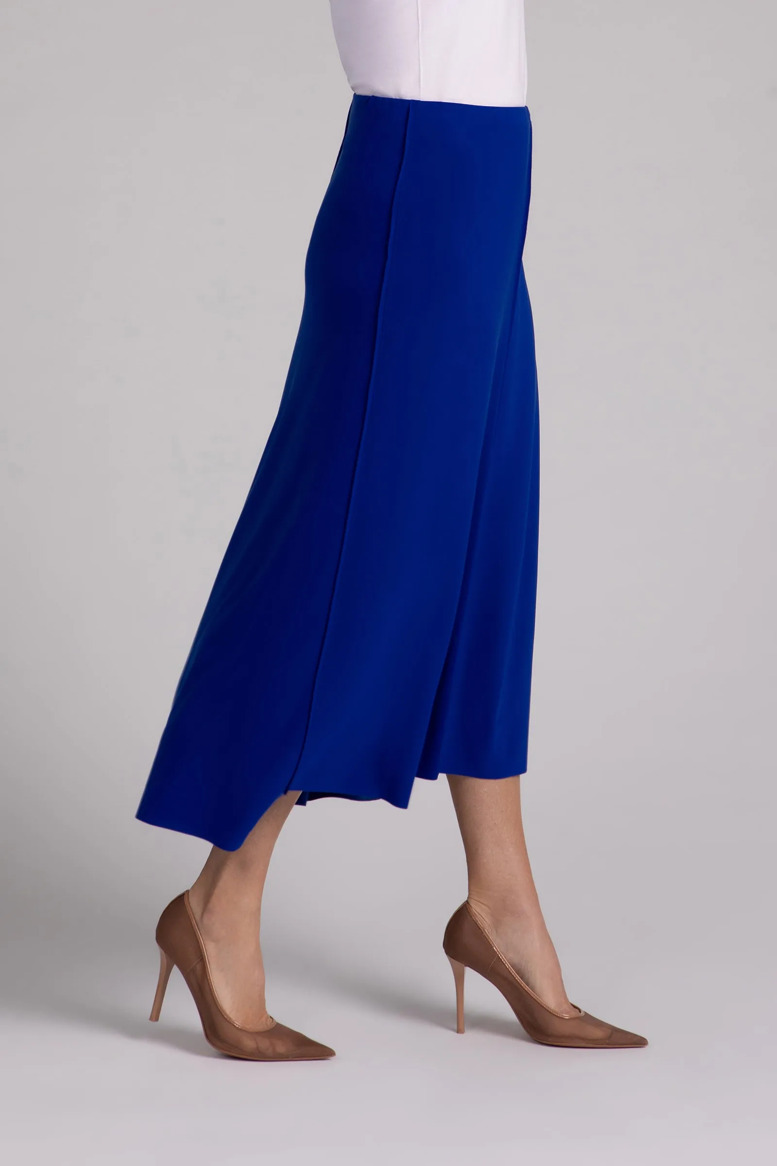 Flounce A-Line Midi Skirt | Lapis