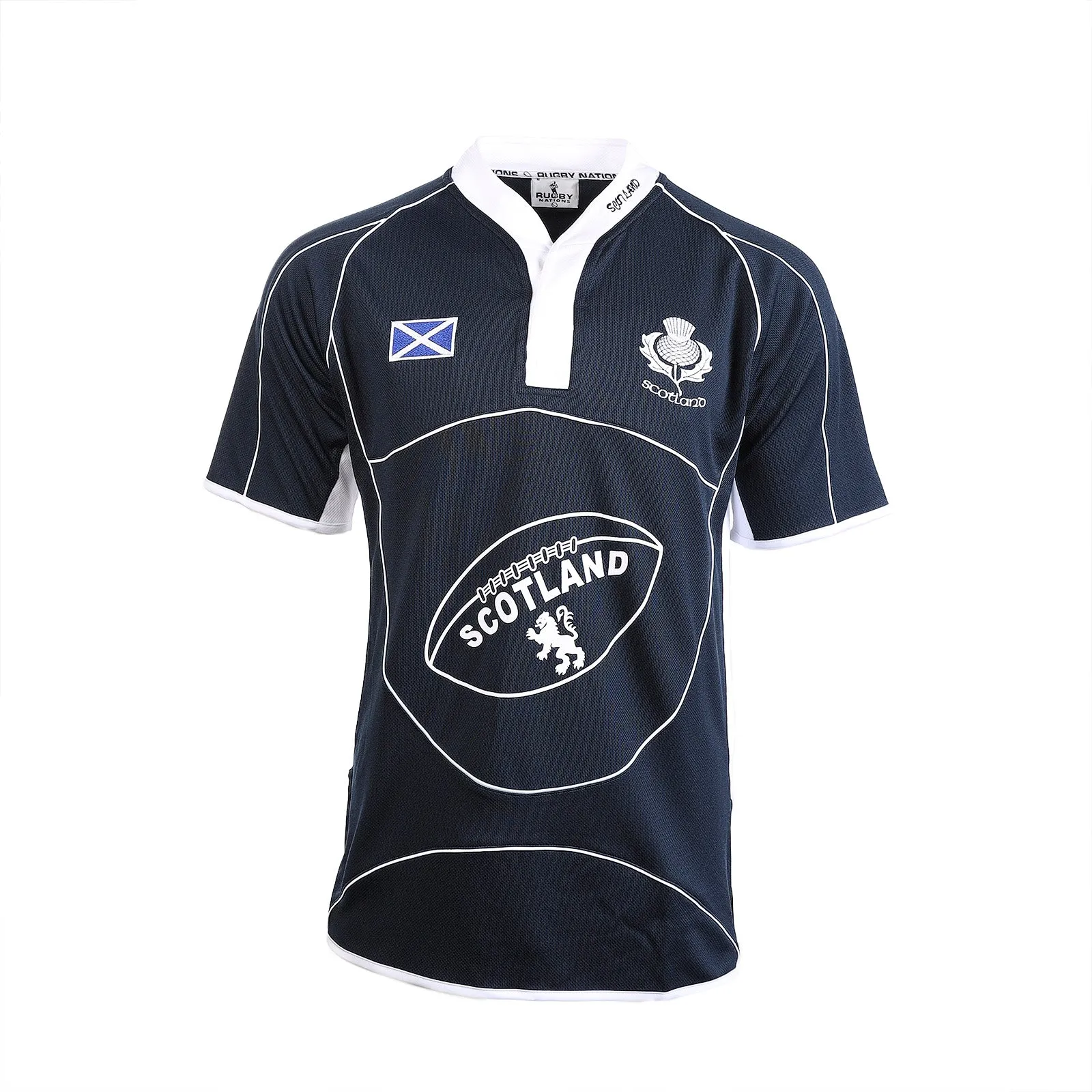 Gents Short Sleeve Cool Collar Scotland Rugby Shirt