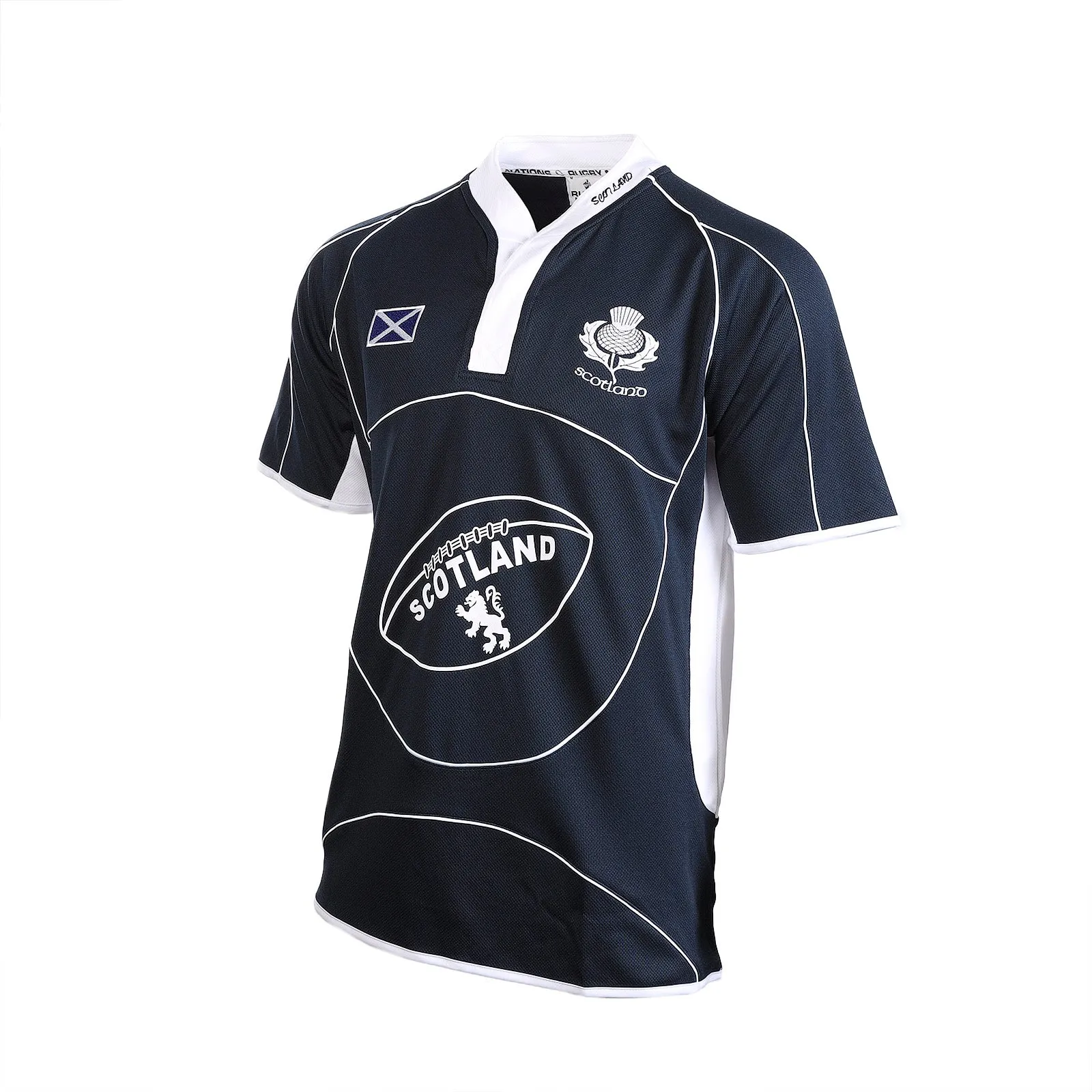 Gents Short Sleeve Cool Collar Scotland Rugby Shirt