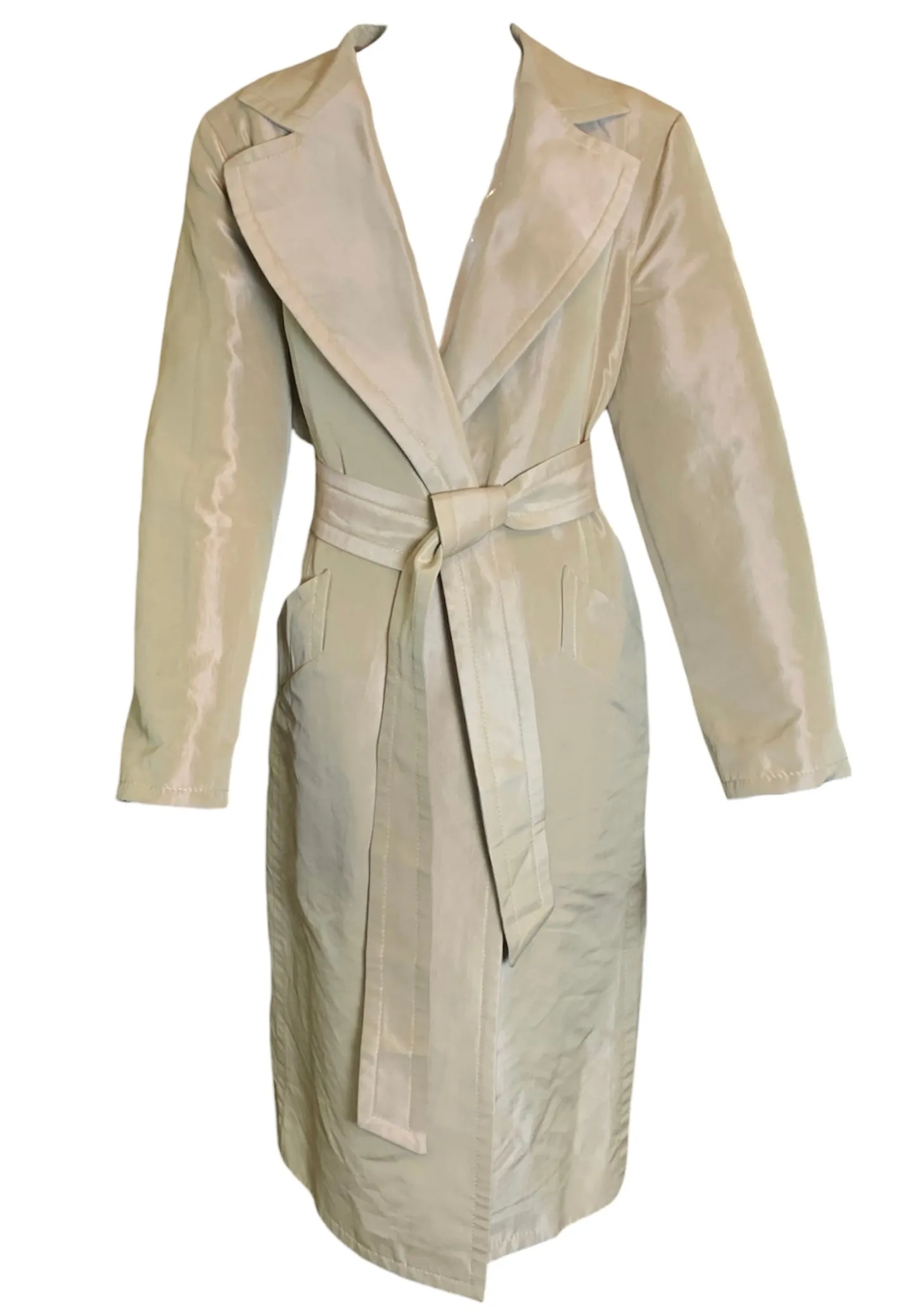 Gianfranco Ferre 1990s Sand Colored  Wrap Trench Coat