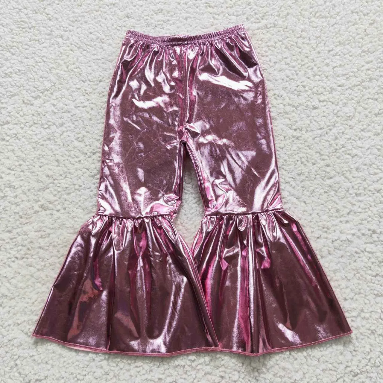 girl pink bell bottom pants P0253