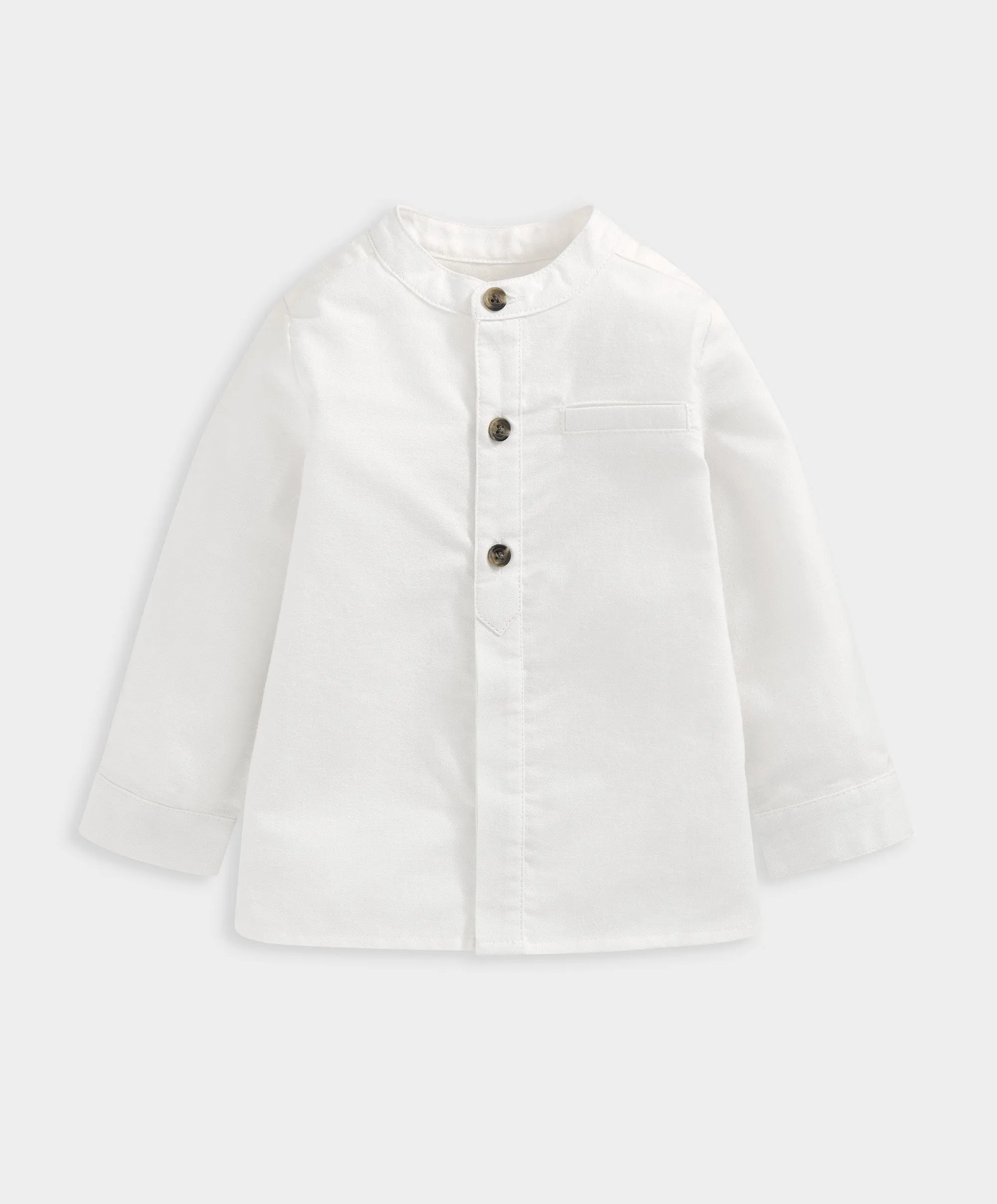 Grandad Collar Shirt - White