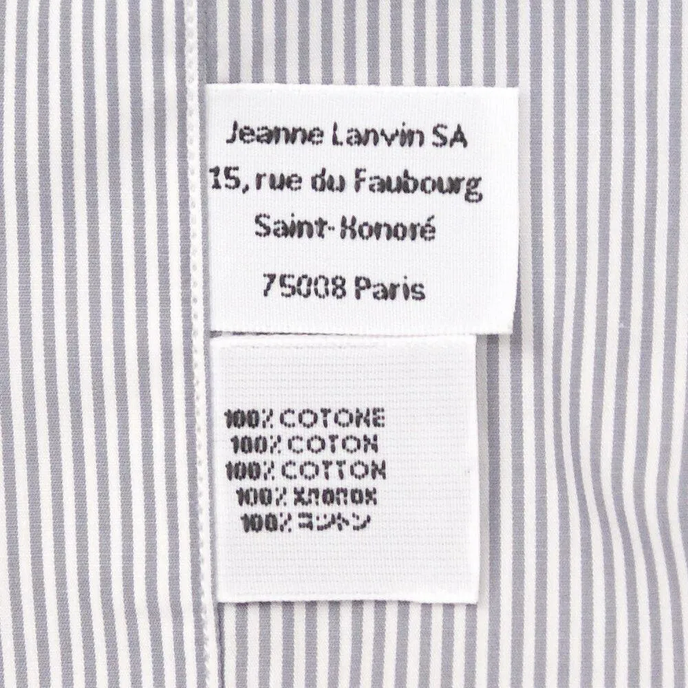 Grey White & Purple Trim Pinstripe Cotton Shirt