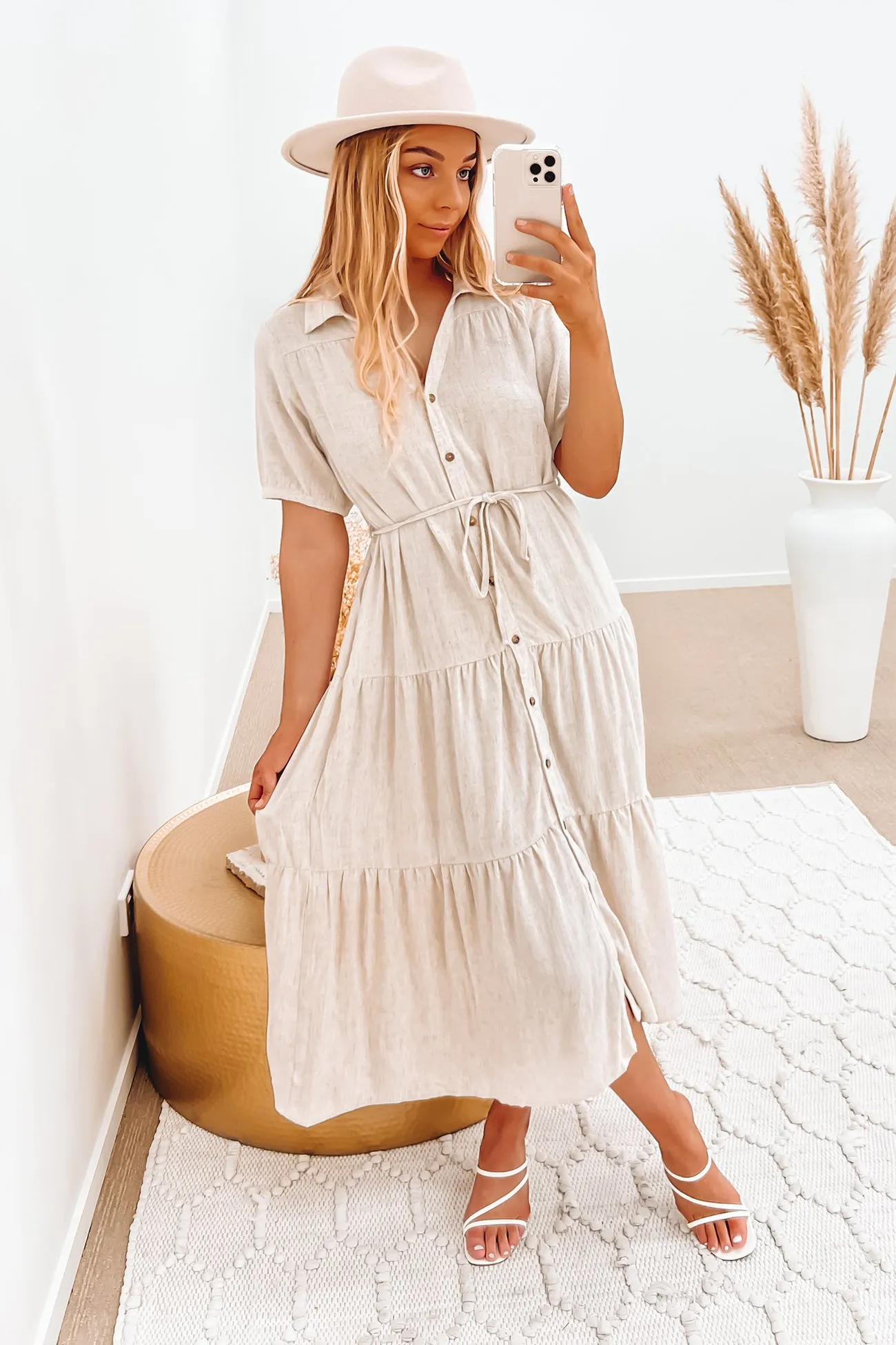 Griffin Midi Dress Beige