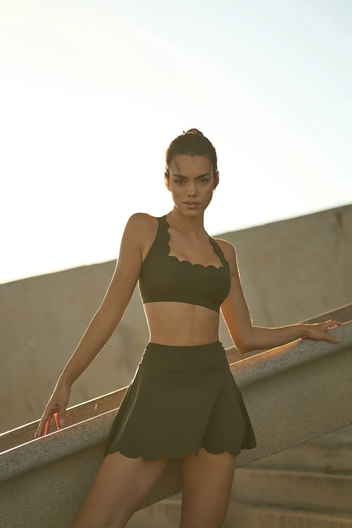 High-Waist A-line Tennis Skirt