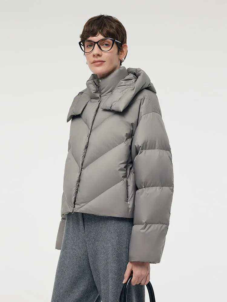 Hooded Short Goose Down Jacket