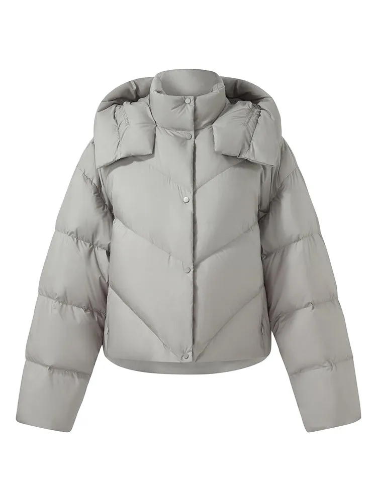 Hooded Short Goose Down Jacket