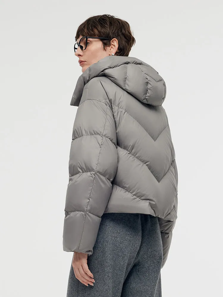 Hooded Short Goose Down Jacket