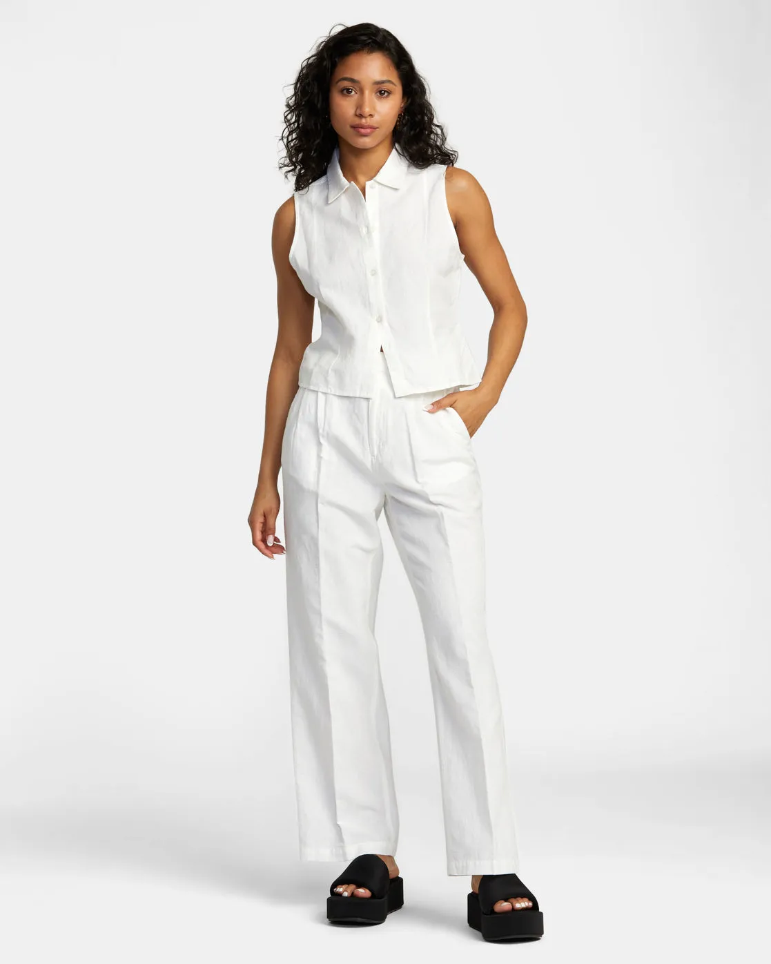 Hudson Wide Leg Pants - Whisper White