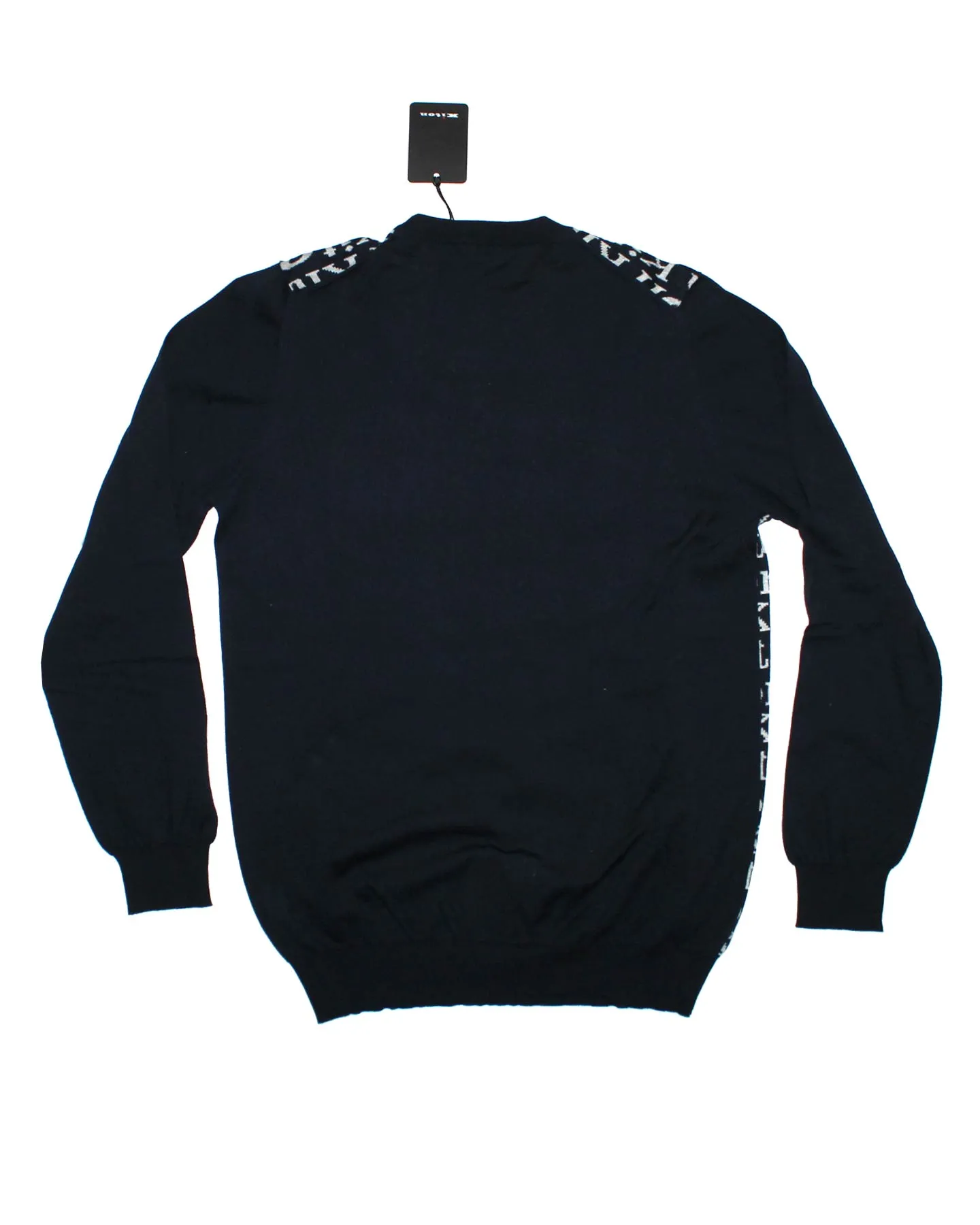 Kiton Sweater Black Logo Crewneck M