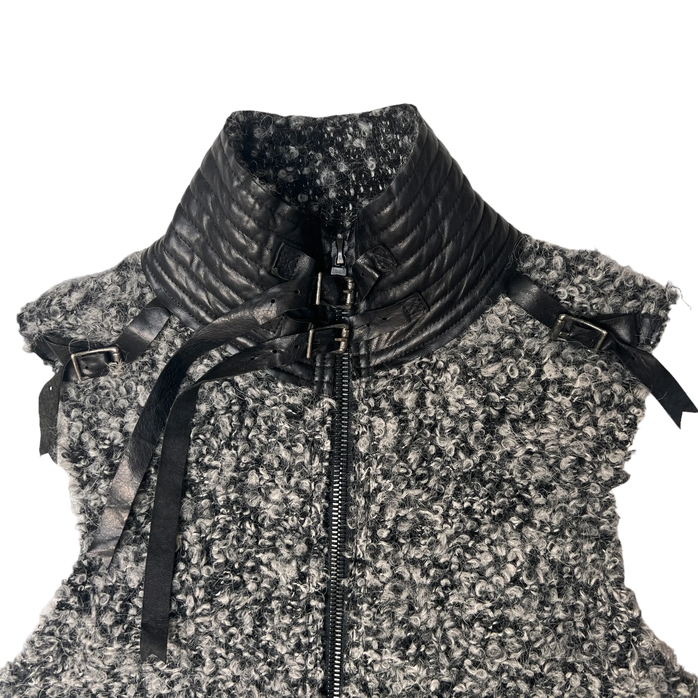 Leather & Wool Vest - S