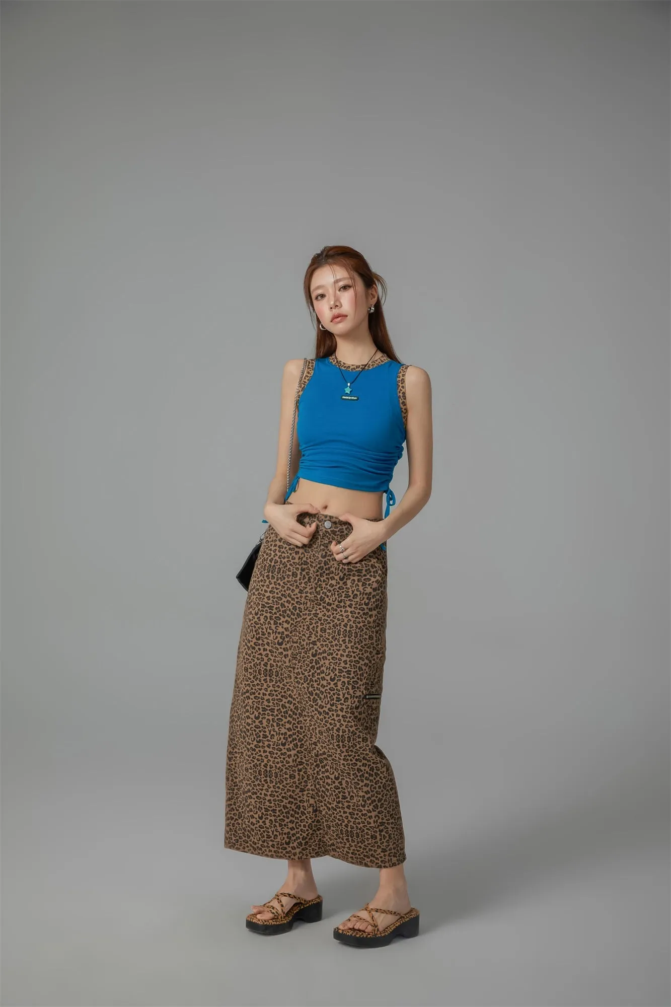 Leopard A-Line Long Skirt