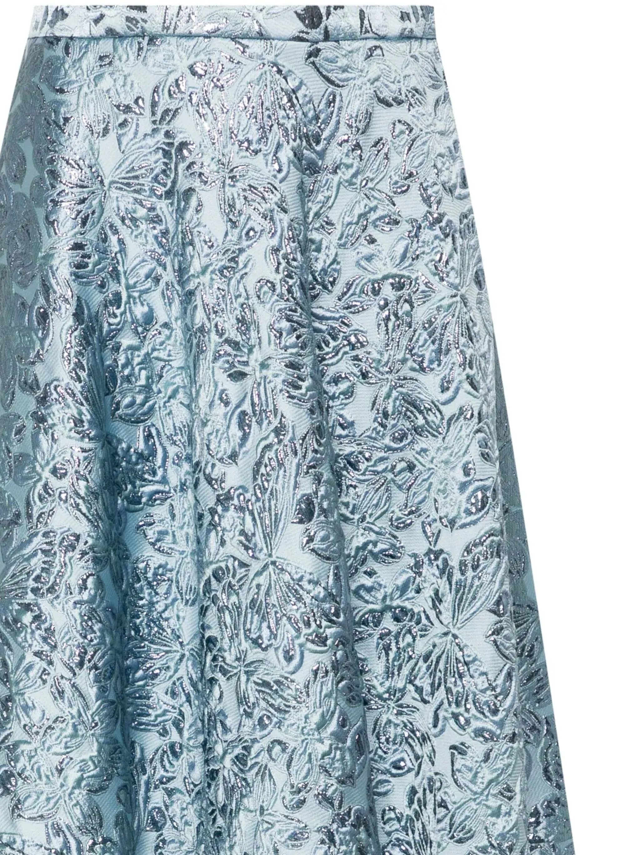 Light Blue Jacquard A-Line Skirt