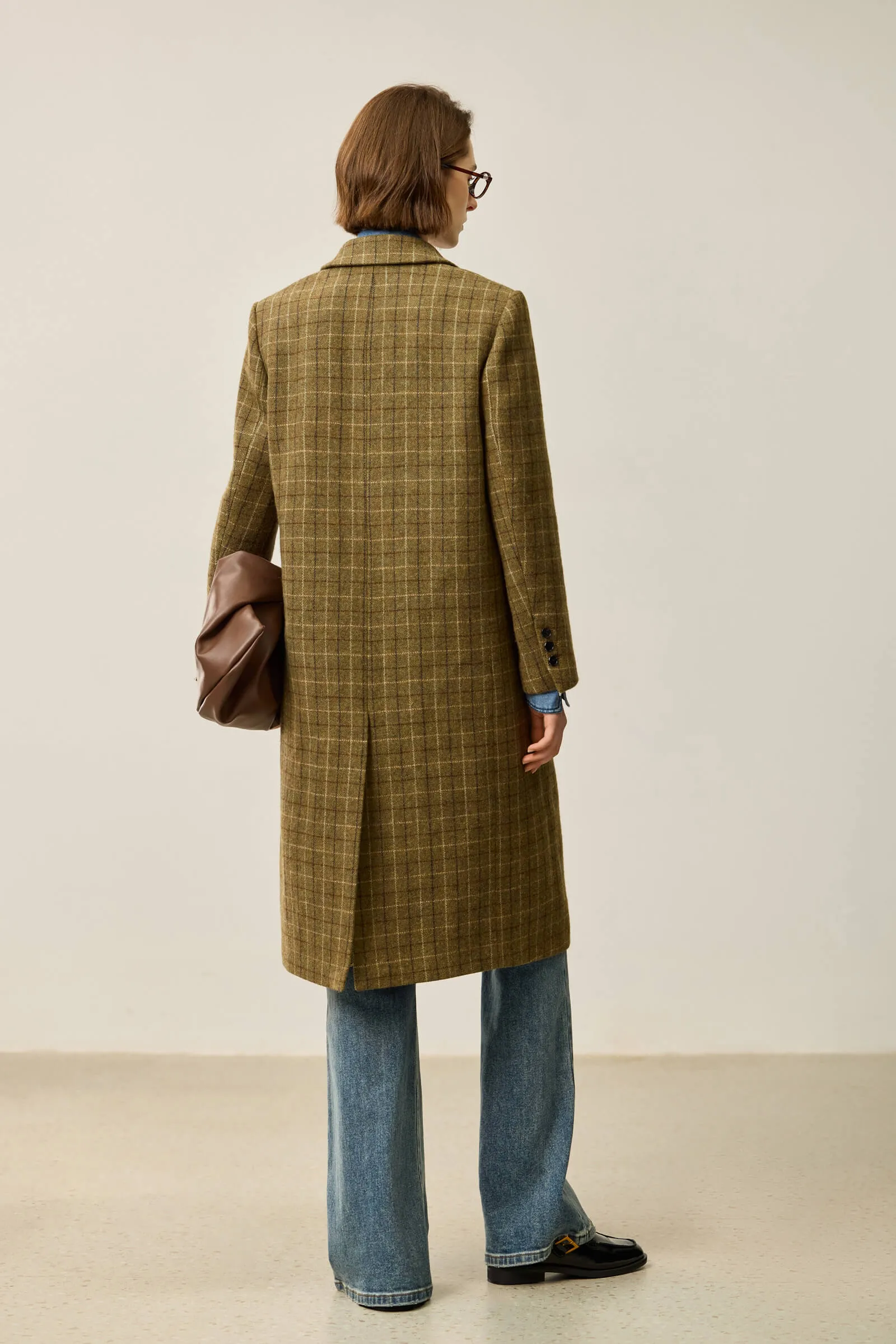 LILY Vintage Plaid Wool Coat