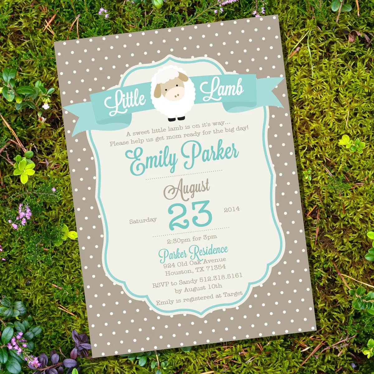 Little Lamb Baby Shower Invitation For a Boy or Girl | Unisex Shower