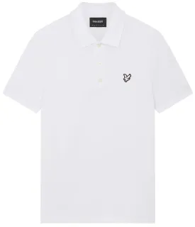 Lyle and Scott Mens Tonal Eagle Polo Shirt White