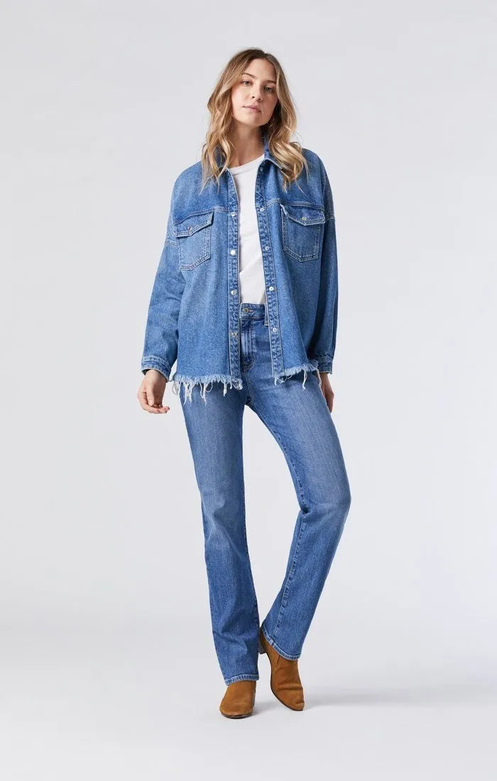 Mavi Fiona Relaxed Denim Shirt Sky Organic Blue