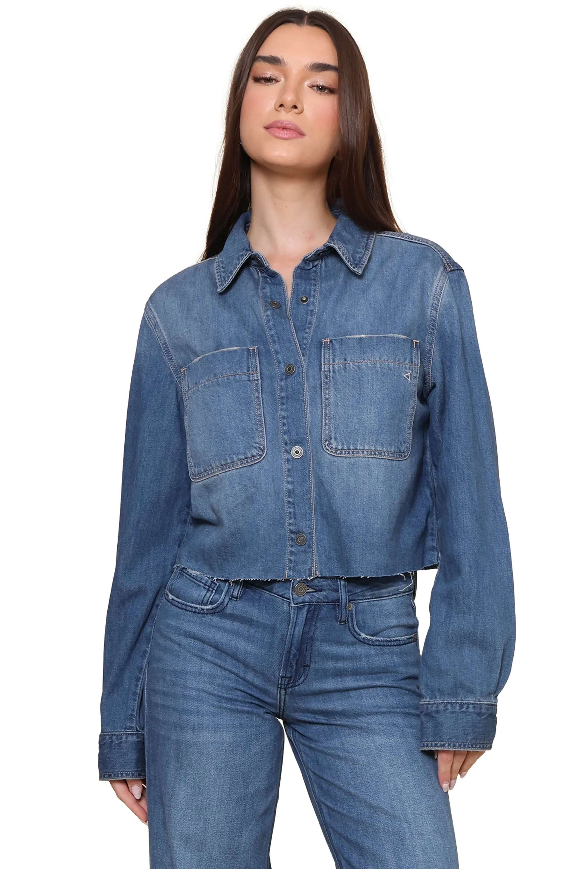 Medium Wash Denim Button Front