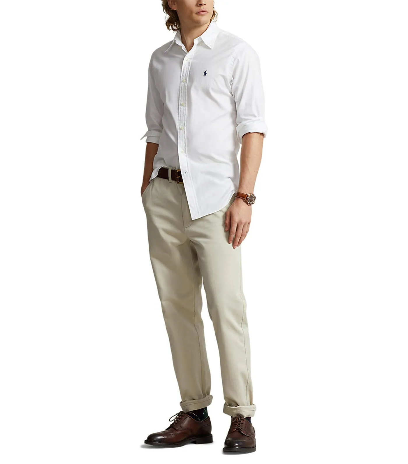 Men's Custom Fit Stretch Oxford Shirt White