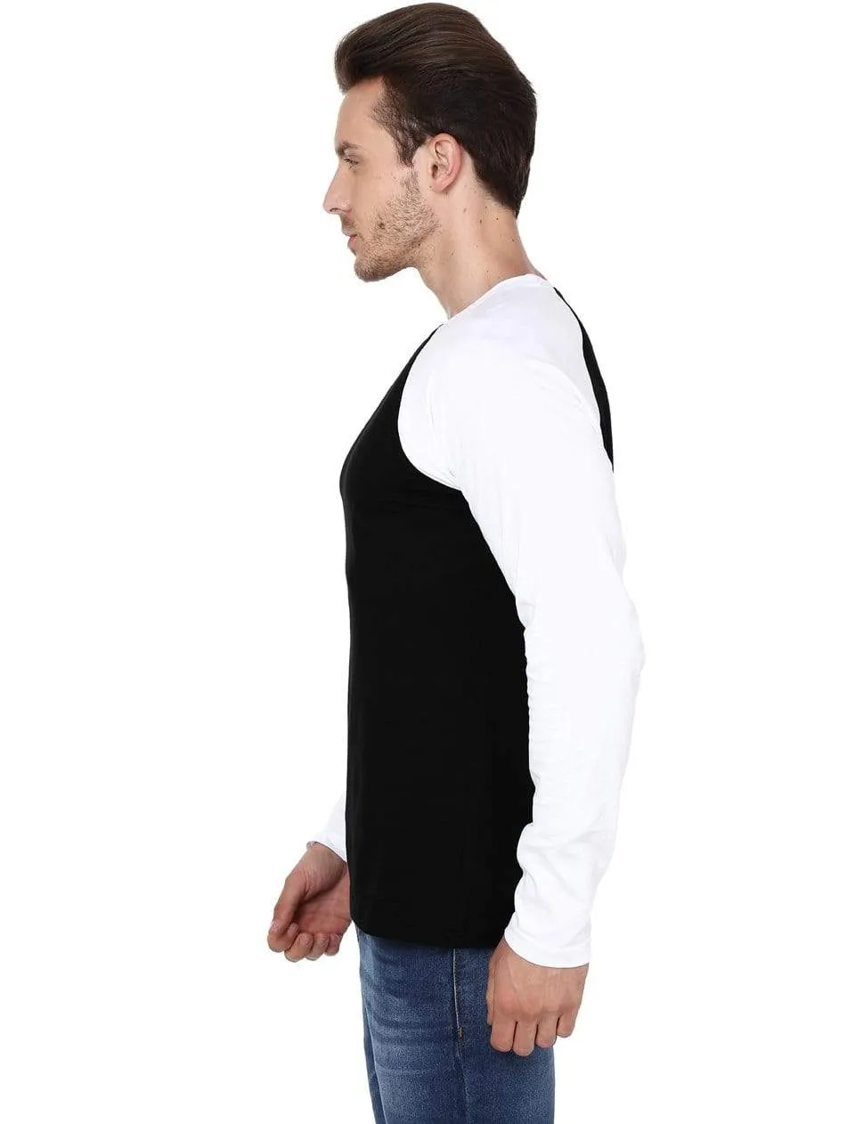 Men's Raglan Black and White