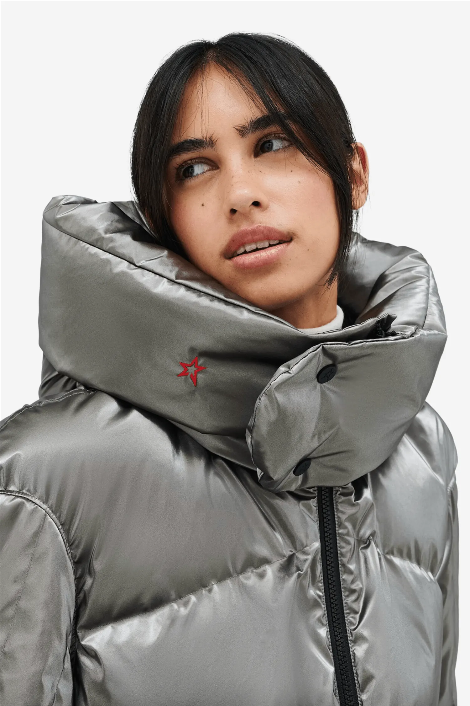 Orelle Short Down Jacket Gunmetal Silver