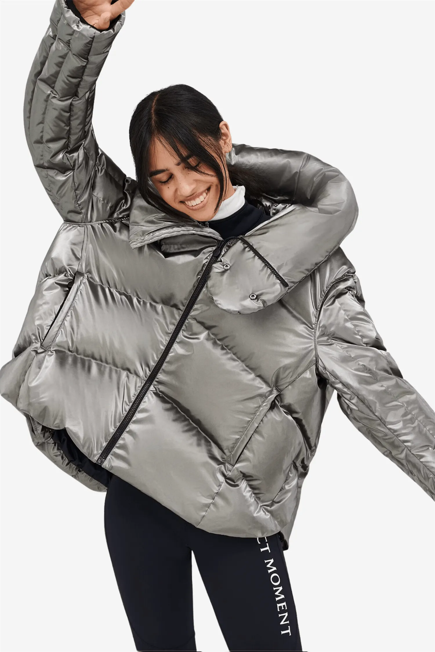 Orelle Short Down Jacket Gunmetal Silver