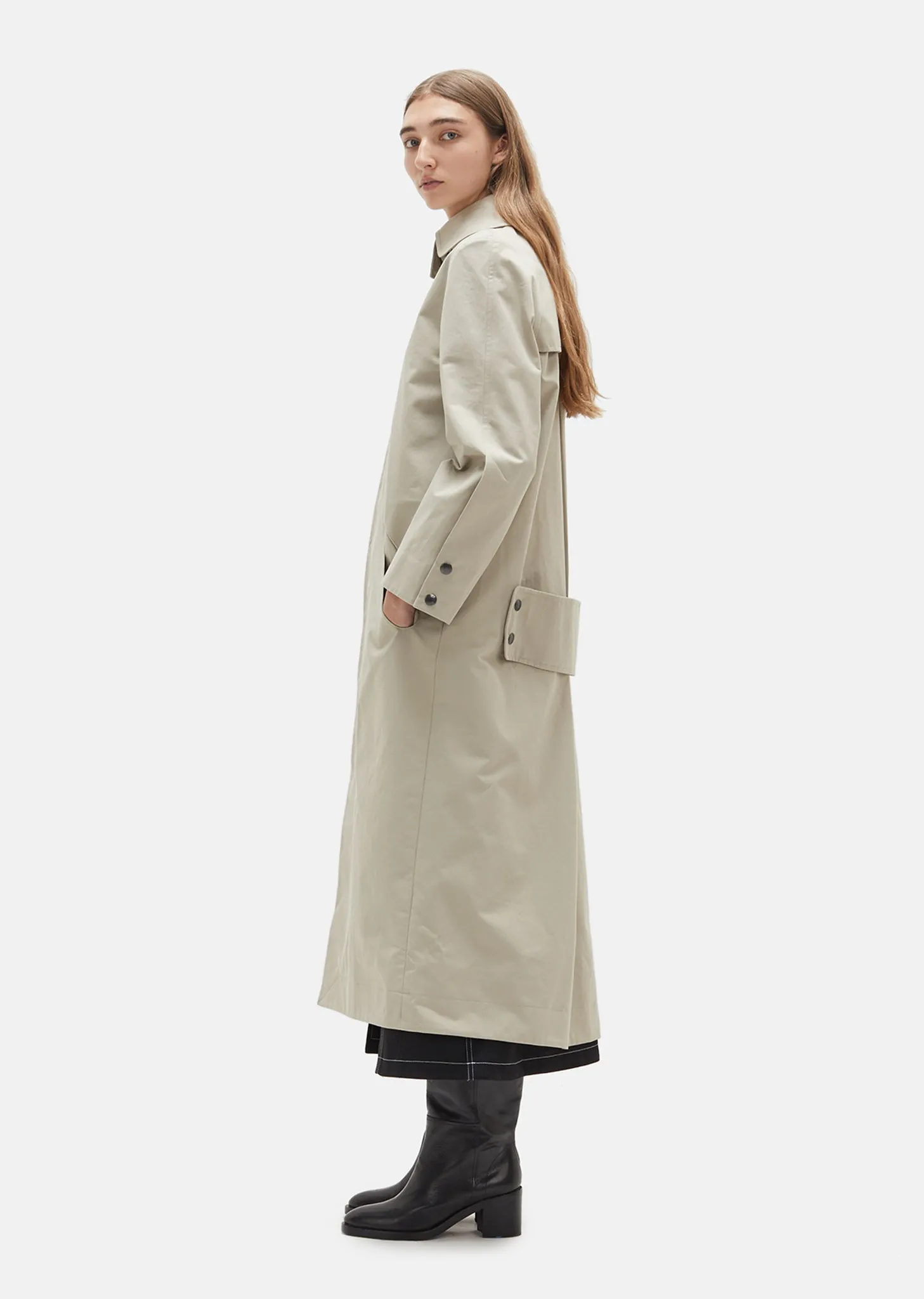 Ovular Cutout Trench Coat