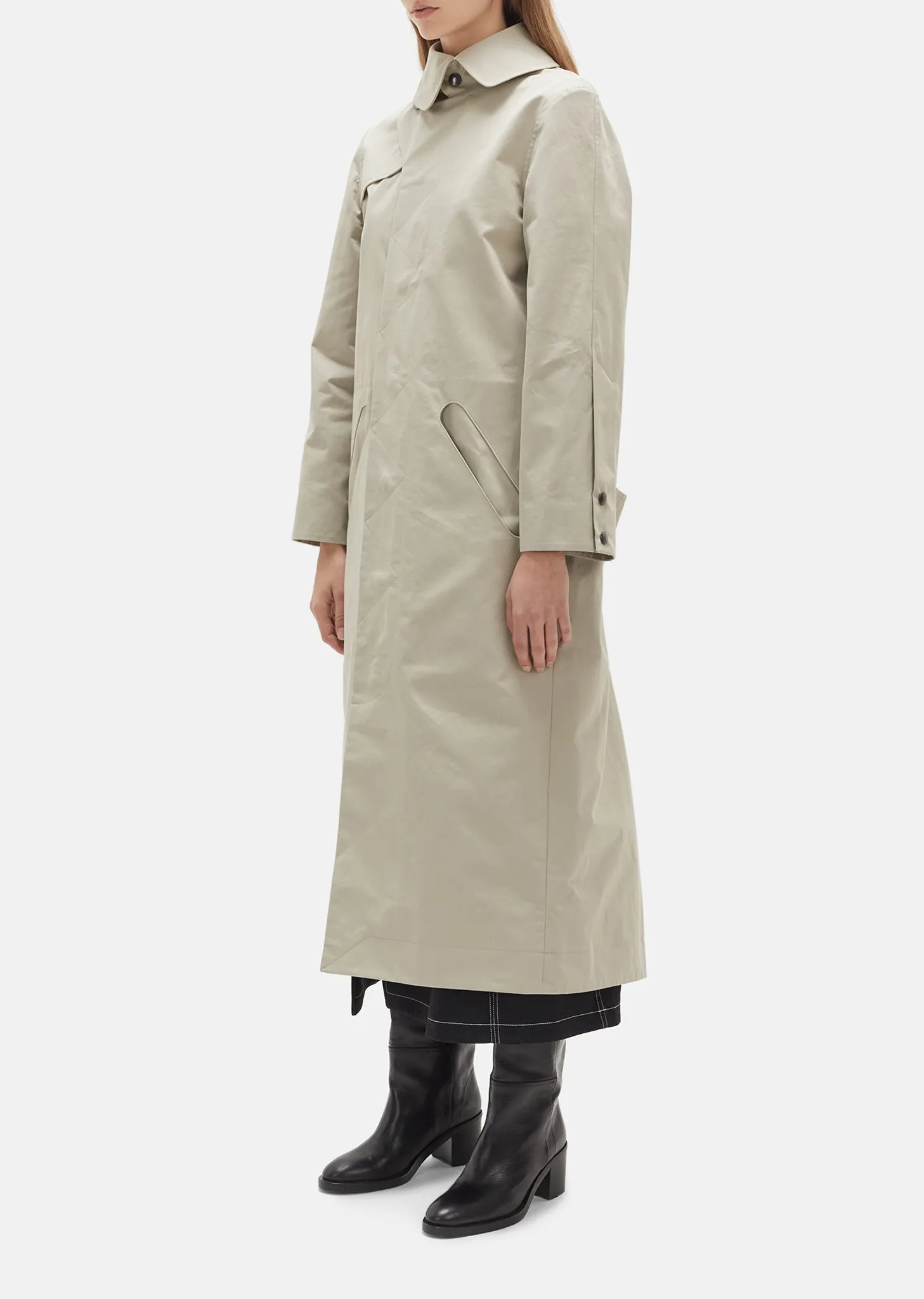 Ovular Cutout Trench Coat