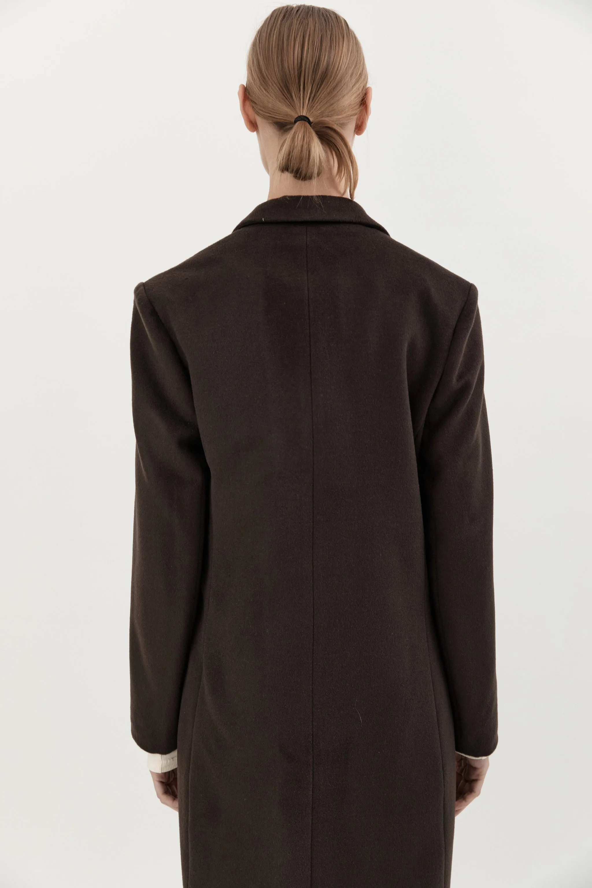 PERNIELLE WOOL COAT - CHOCOLATE